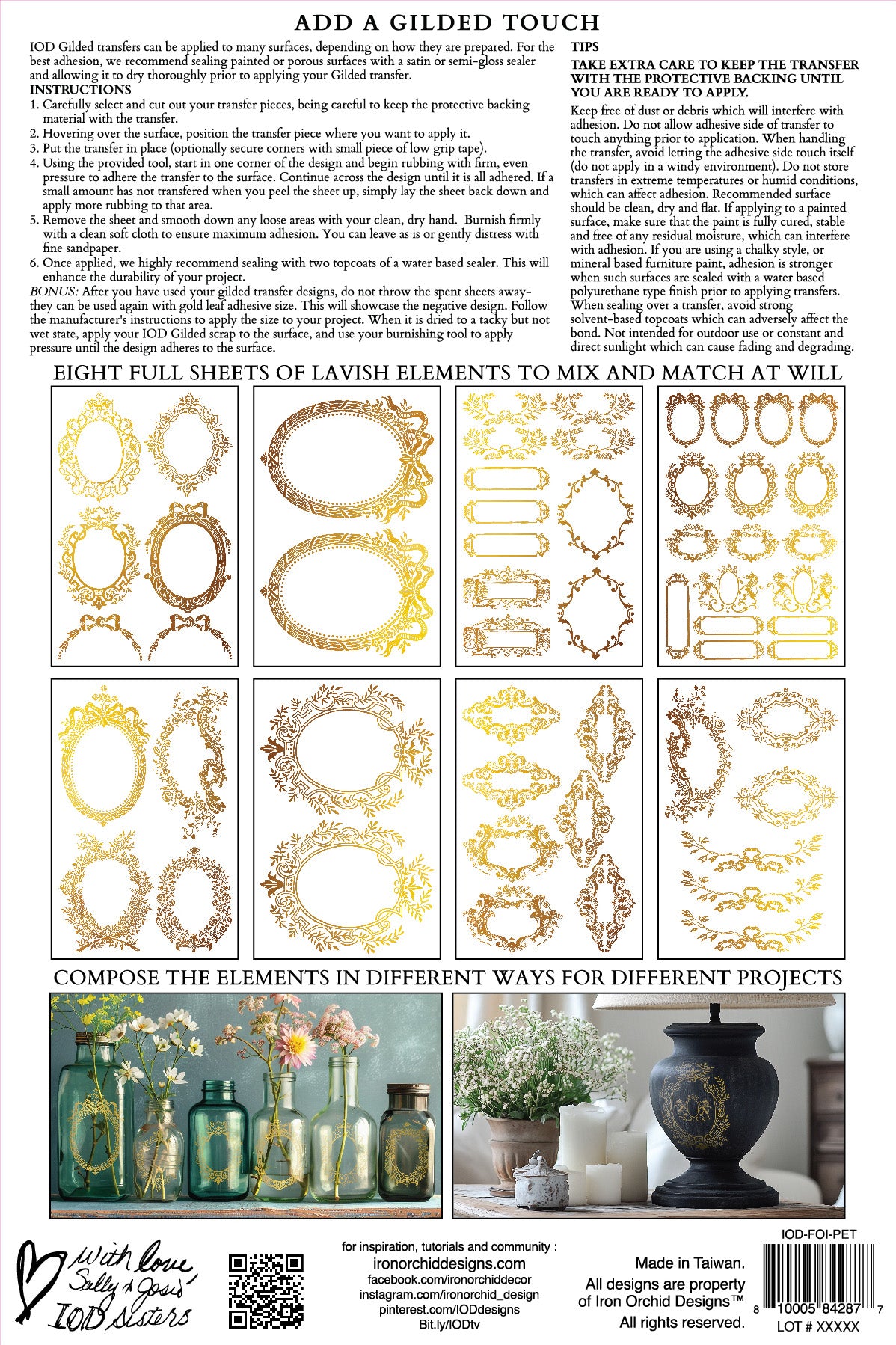 Petits Ornaments Guilded Transfer