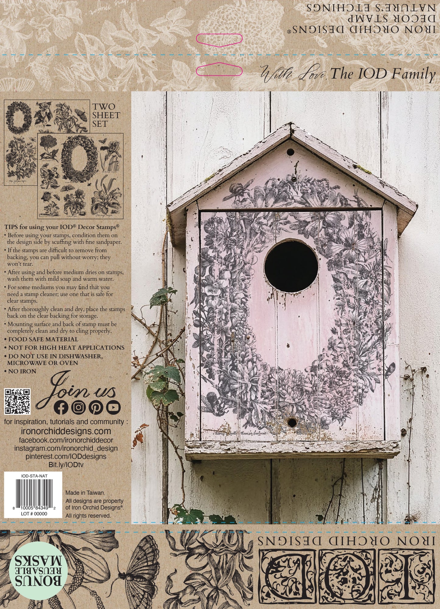 Nature's Etchings 2 sheet IOD Stamp Set