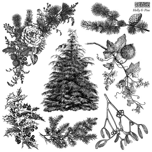 Holly and Pine Stamp