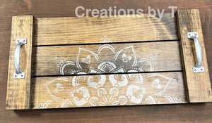 Decoupage or Stenciled wood tray Saturday, March 9, 10-12