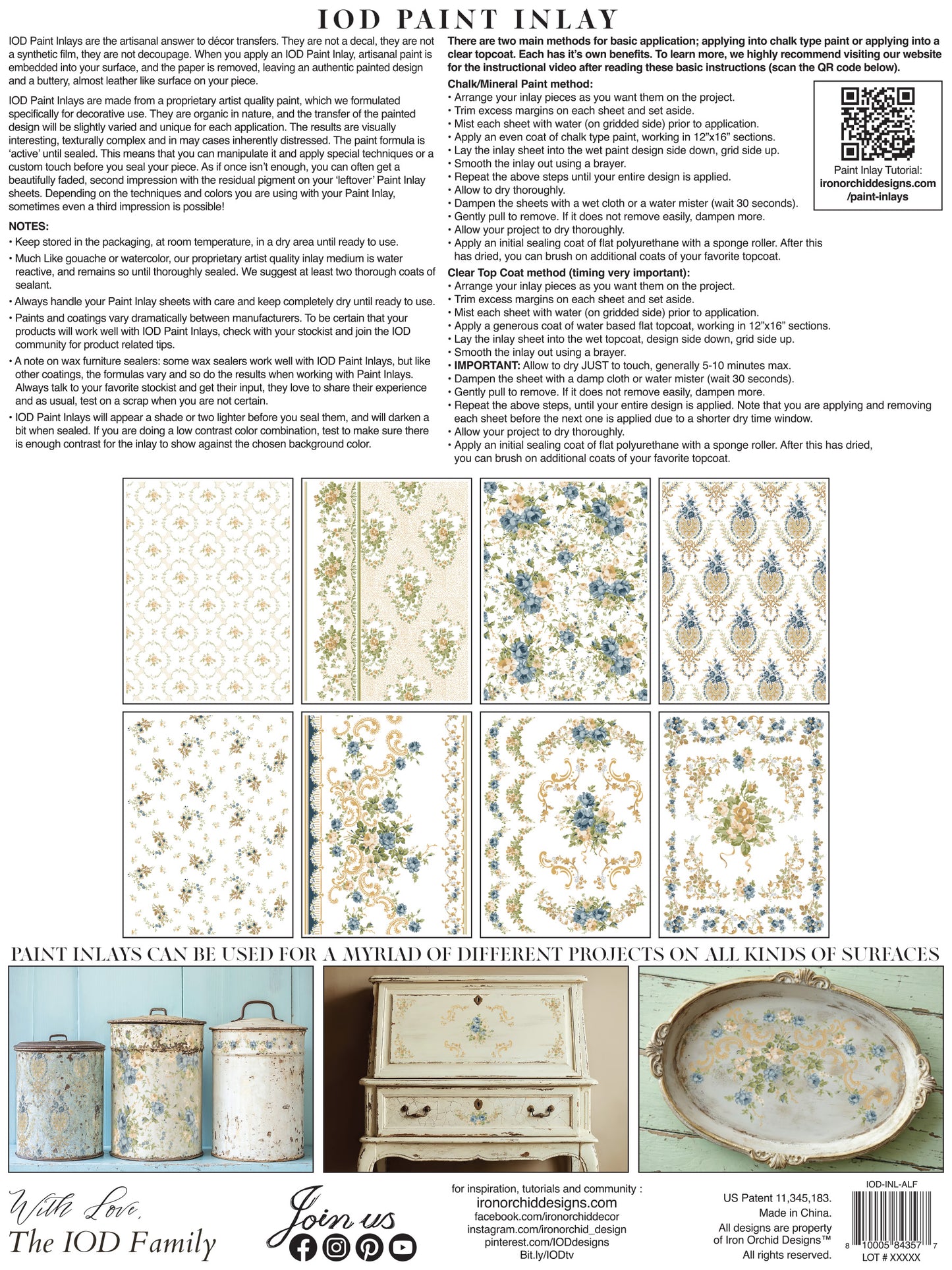 Alfred Peats & Co IOD Paint Inlay 8 Pages | 12” x 16”