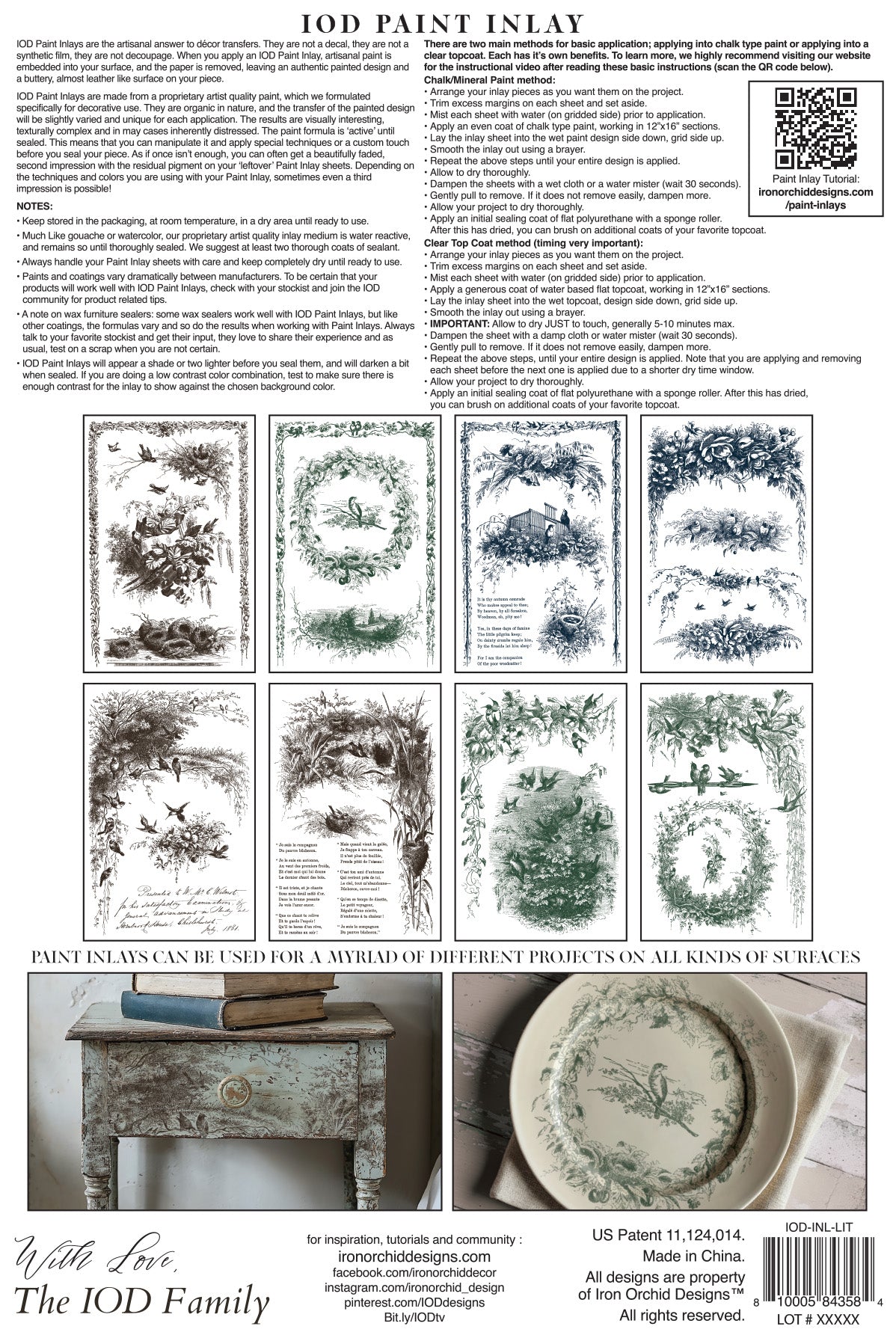 Little Lark IOD Paint Inlay | 8 Pages | 8” x 12”