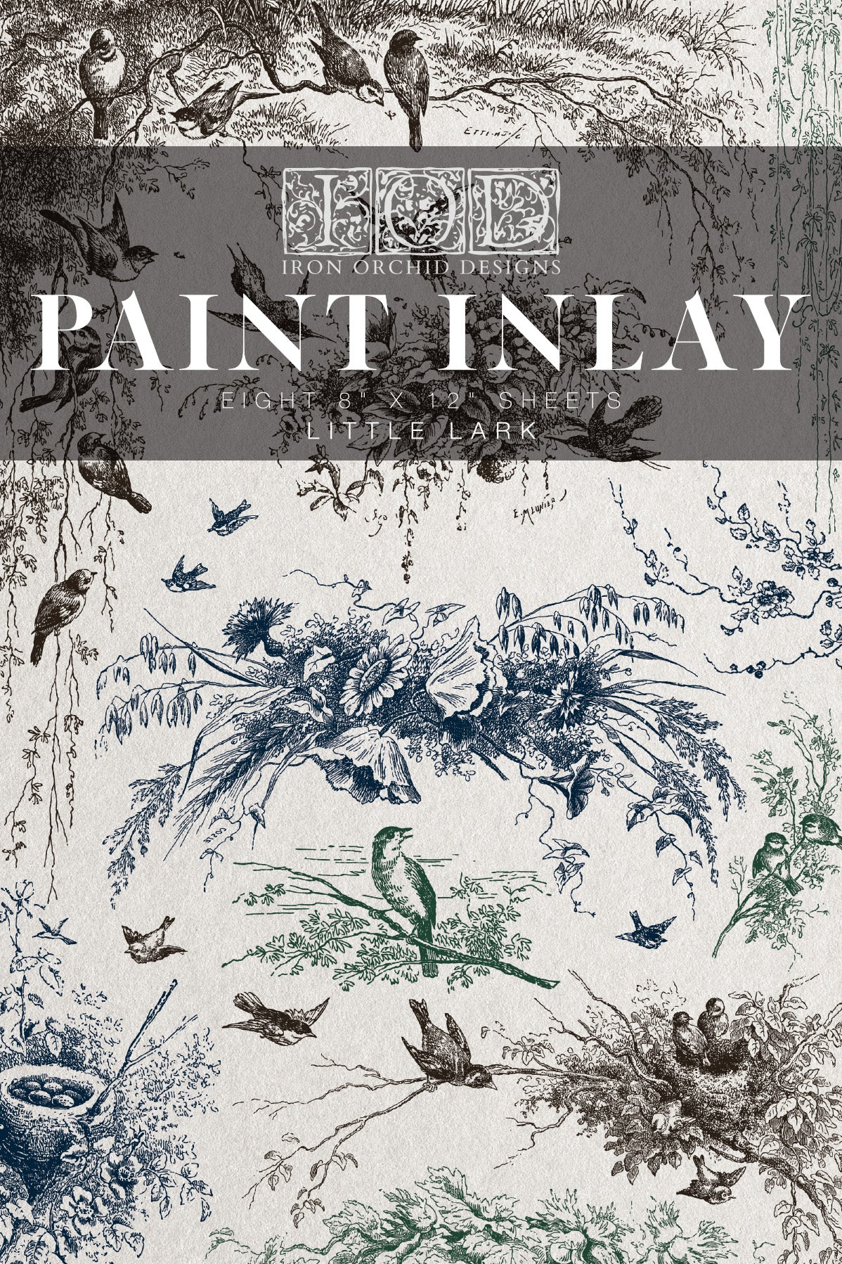 Little Lark IOD Paint Inlay | 8 Pages | 8” x 12”