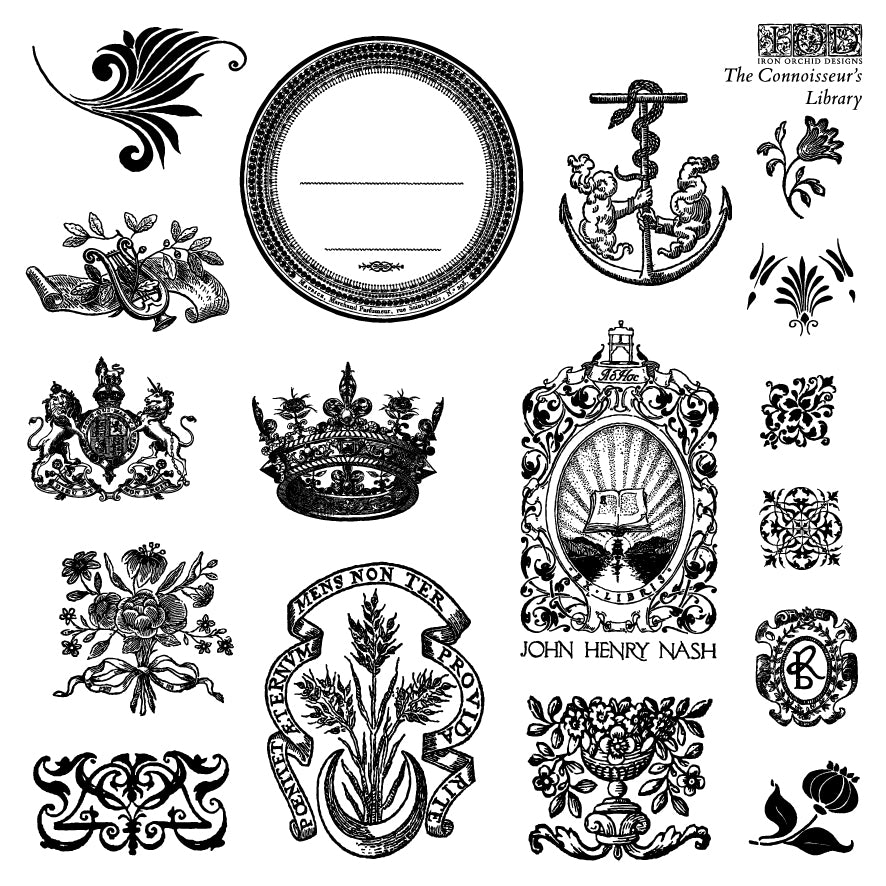 The Connoisseur's Library Stamp Set IOD