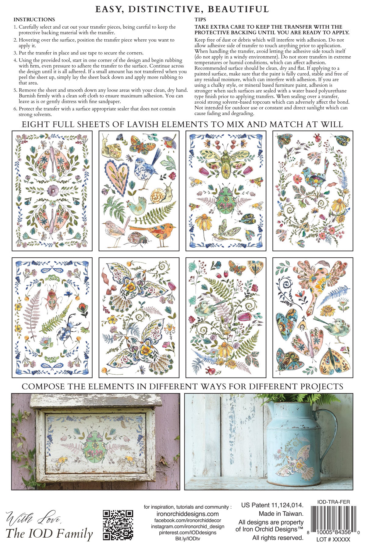 Fern Fables IOD Transfer 8;  8” x 12” pages