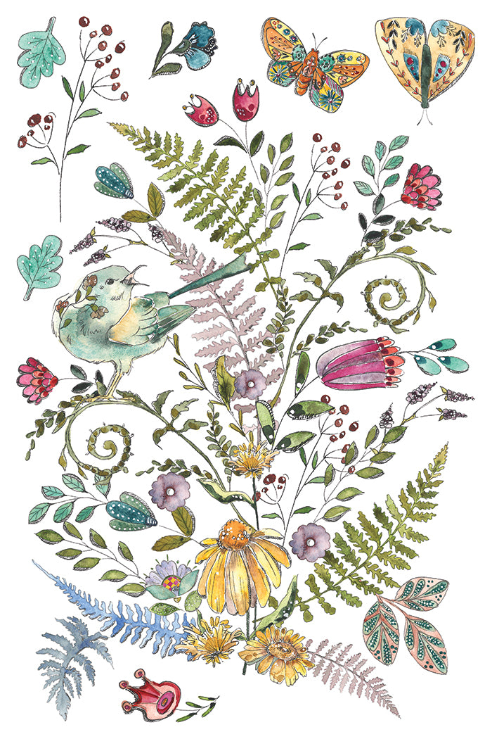Fern Fables IOD Transfer 8;  8” x 12” pages